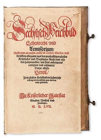 LAW  MAGDEBURG LAW.  Sechsisch Weichbild, Lehenrecht, und Remissorium.  1557